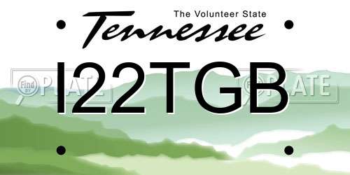 I22TGB Tennessee License Plate