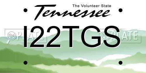 I22TGS Tennessee License Plate