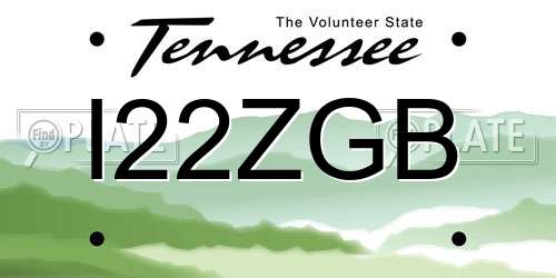 I22ZGB Tennessee License Plate