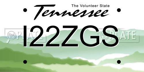 I22ZGS Tennessee License Plate