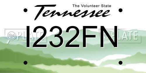 I232FN Tennessee License Plate