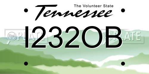 I232OB Tennessee License Plate