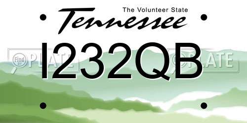 I232QB Tennessee License Plate