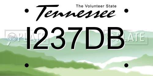 I237DB Tennessee License Plate