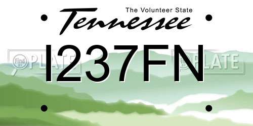 I237FN Tennessee License Plate