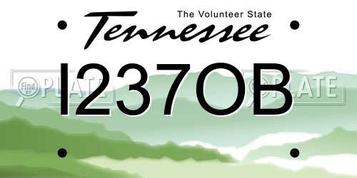 I237OB Tennessee License Plate