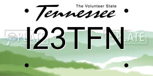 I23TFN Tennessee License Plate
