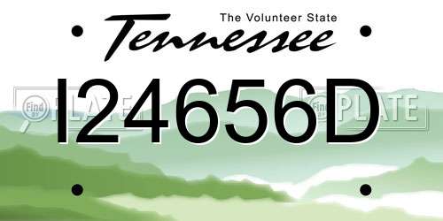 I24656D Tennessee License Plate