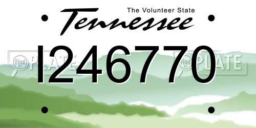 I246770 Tennessee License Plate