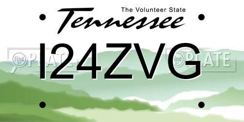 I24ZVG Tennessee License Plate