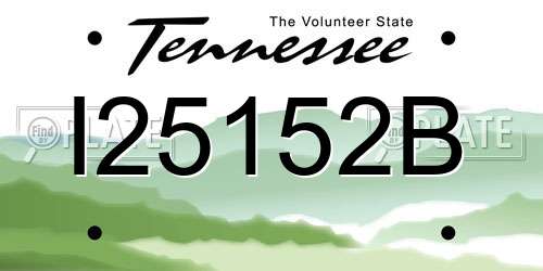 I25152B Tennessee License Plate