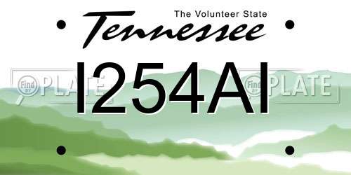 I254AI Tennessee License Plate