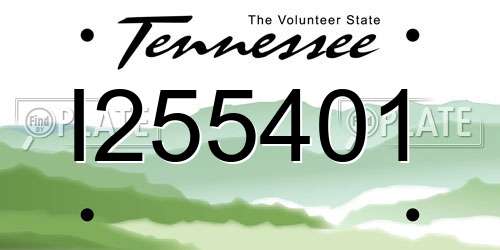 I255401 Tennessee License Plate