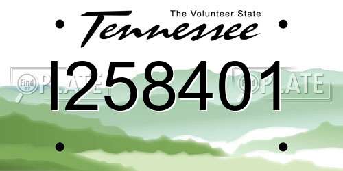 I258401 Tennessee License Plate