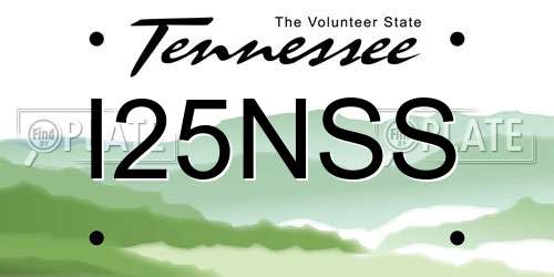 I25NSS Tennessee License Plate