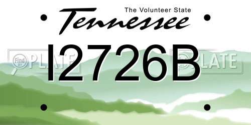 I2726B Tennessee License Plate