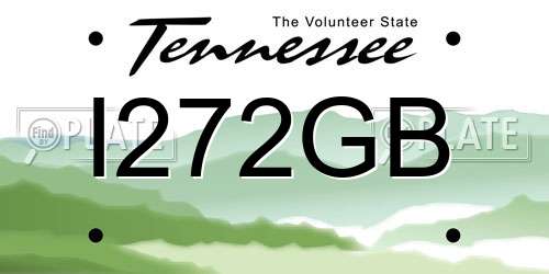 I272GB Tennessee License Plate