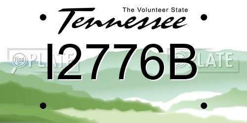 I2776B Tennessee License Plate
