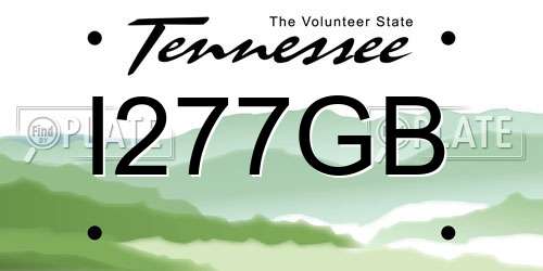 I277GB Tennessee License Plate