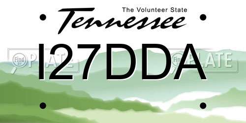 I27DDA Tennessee License Plate