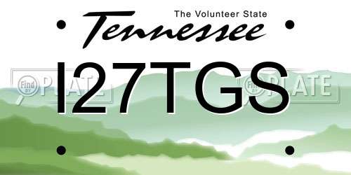 I27TGS Tennessee License Plate
