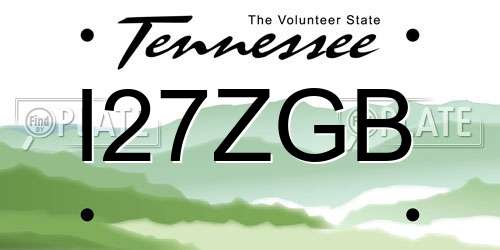 I27ZGB Tennessee License Plate
