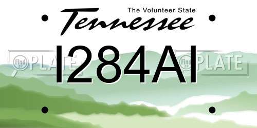 I284AI Tennessee License Plate