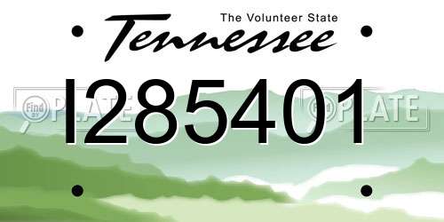 I285401 Tennessee License Plate
