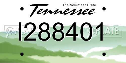 I288401 Tennessee License Plate