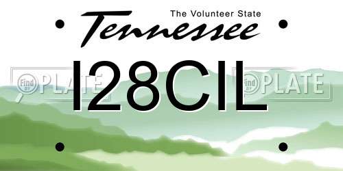 I28CIL Tennessee License Plate