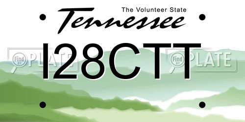 I28CTT Tennessee License Plate