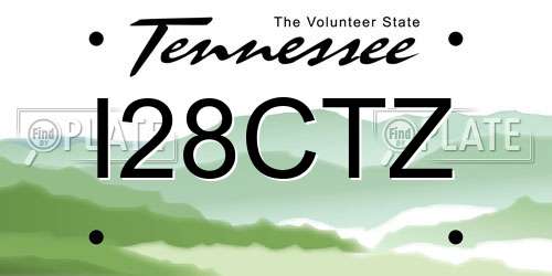I28CTZ Tennessee License Plate
