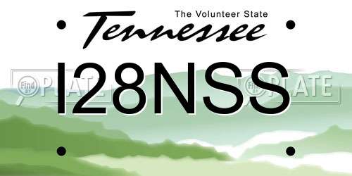 I28NSS Tennessee License Plate
