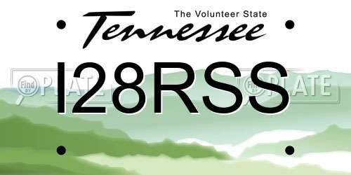I28RSS Tennessee License Plate
