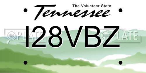 I28VBZ Tennessee License Plate