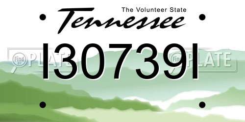 I30739I Tennessee License Plate