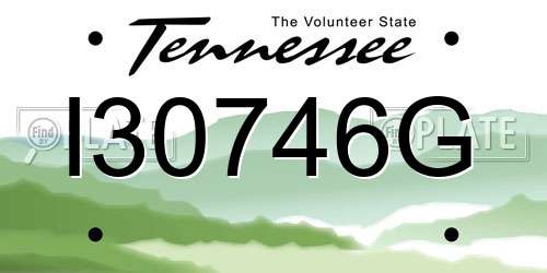 I30746G Tennessee License Plate