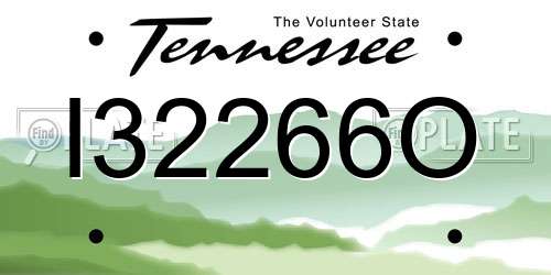I32266O Tennessee License Plate