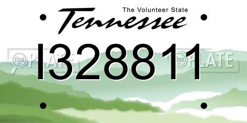 I328811 Tennessee License Plate