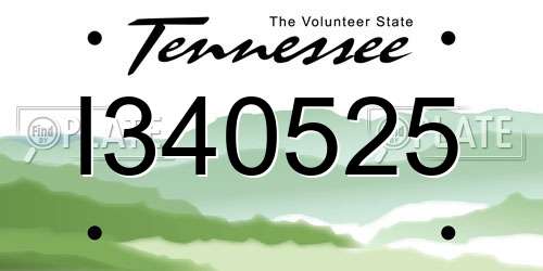 I340525 Tennessee License Plate