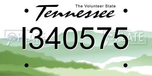 I340575 Tennessee License Plate