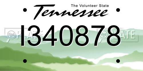 I340878 Tennessee License Plate