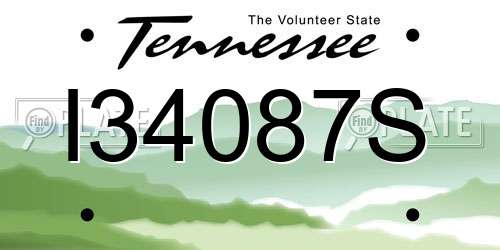 I34087S Tennessee License Plate