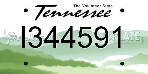 I344591 Tennessee License Plate