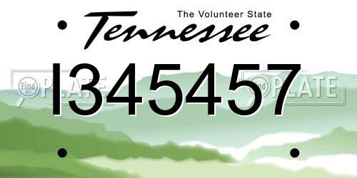 I345457 Tennessee License Plate