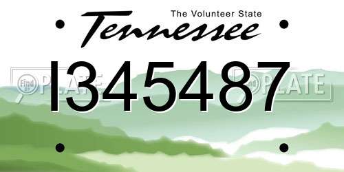 I345487 Tennessee License Plate