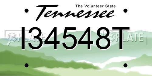 I34548T Tennessee License Plate