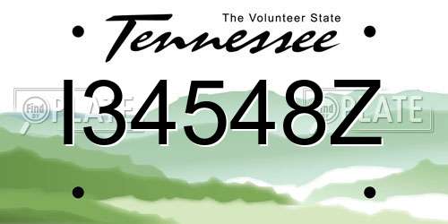 I34548Z Tennessee License Plate