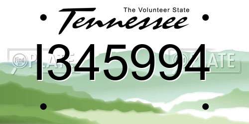 I345994 Tennessee License Plate