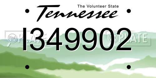 I349902 Tennessee License Plate